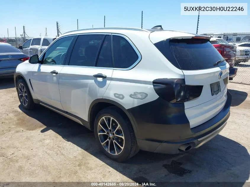 2017 BMW X5 Sdrive35I VIN: 5UXKR2C30H0U22246 Lot: 40142685