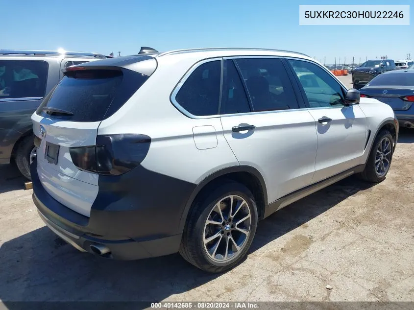 2017 BMW X5 Sdrive35I VIN: 5UXKR2C30H0U22246 Lot: 40142685