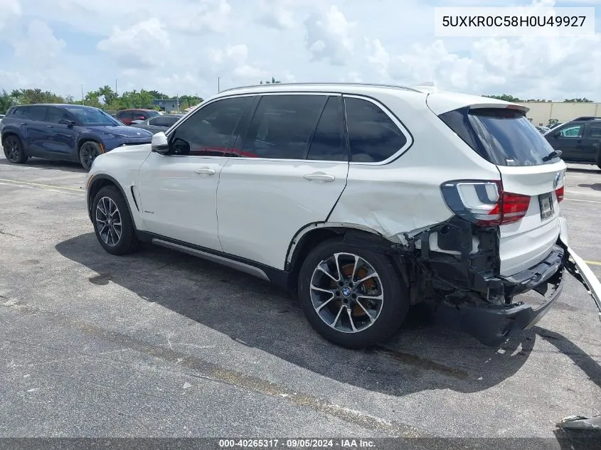 2017 BMW X5 xDrive35I VIN: 5UXKR0C58H0U49927 Lot: 40265317