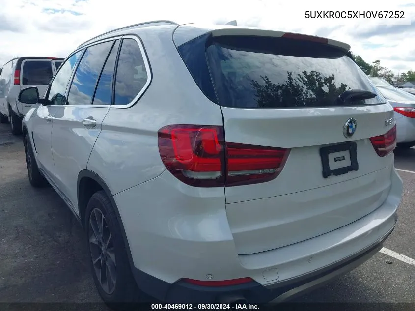 2017 BMW X5 xDrive35I VIN: 5UXKR0C5XH0V67252 Lot: 40469012