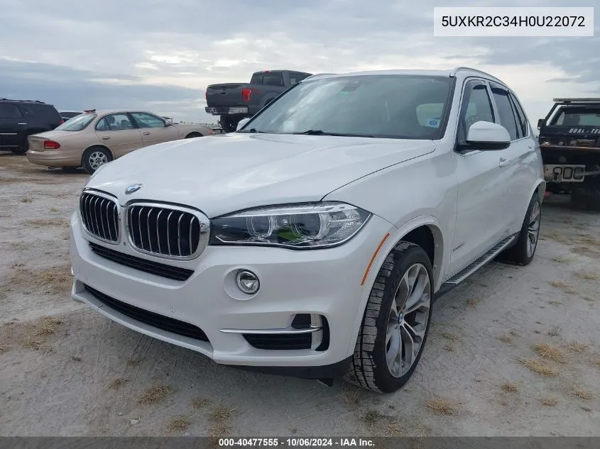 2017 BMW X5 Sdrive35I VIN: 5UXKR2C34H0U22072 Lot: 40477555