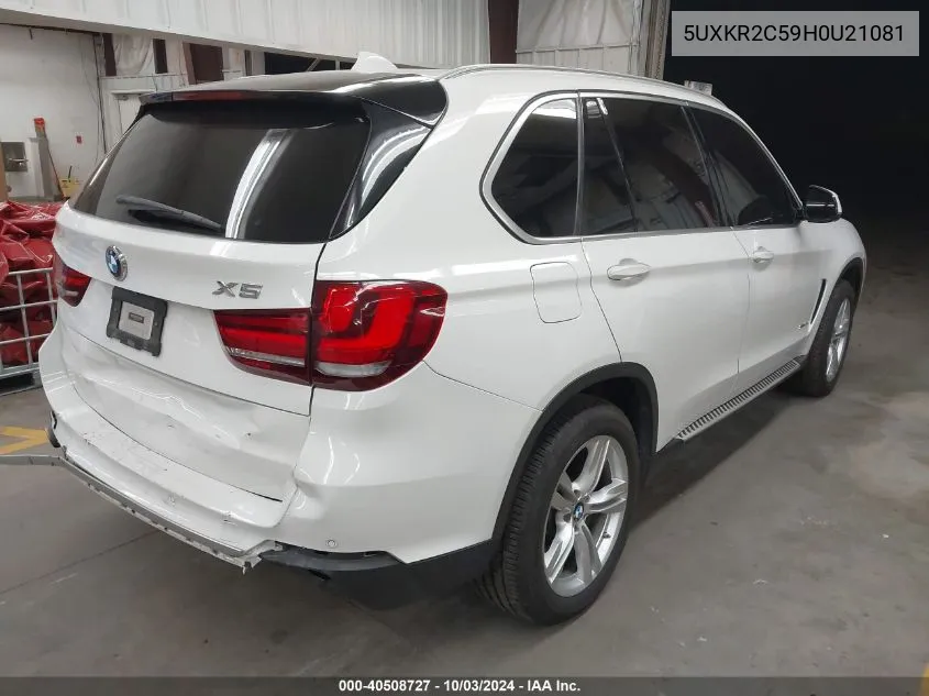 2017 BMW X5 Sdrive35I VIN: 5UXKR2C59H0U21081 Lot: 40508727