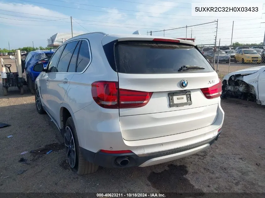 2017 BMW X5 Sdrive35I VIN: 5UXKR2C32H0X03433 Lot: 40623211