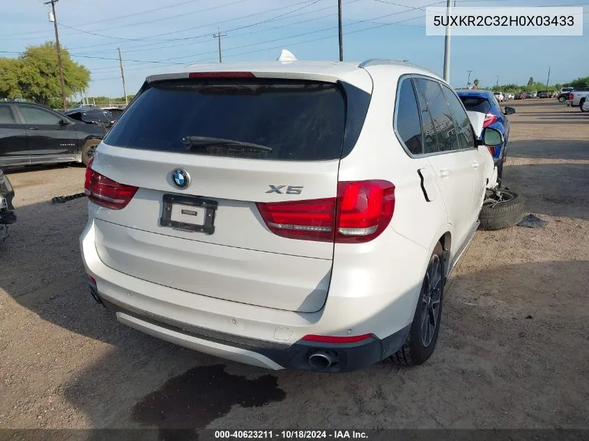 2017 BMW X5 Sdrive35I VIN: 5UXKR2C32H0X03433 Lot: 40623211