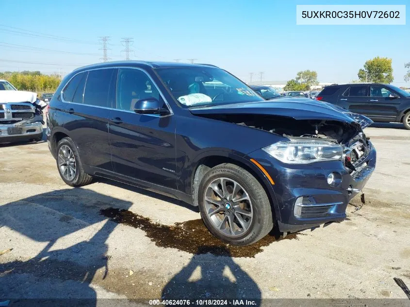 2017 BMW X5 xDrive35I VIN: 5UXKR0C35H0V72602 Lot: 40624076