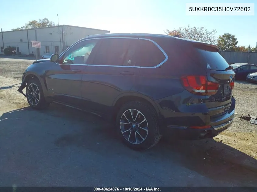 2017 BMW X5 xDrive35I VIN: 5UXKR0C35H0V72602 Lot: 40624076