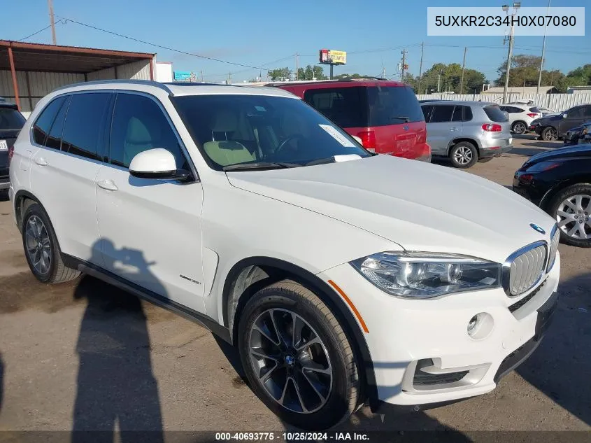 2017 BMW X5 Sdrive35I VIN: 5UXKR2C34H0X07080 Lot: 40693775