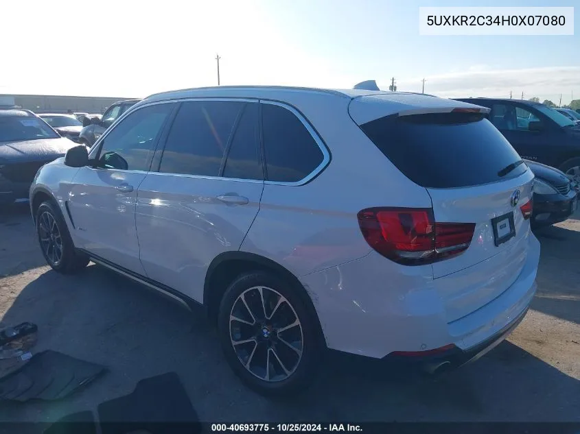 2017 BMW X5 Sdrive35I VIN: 5UXKR2C34H0X07080 Lot: 40693775