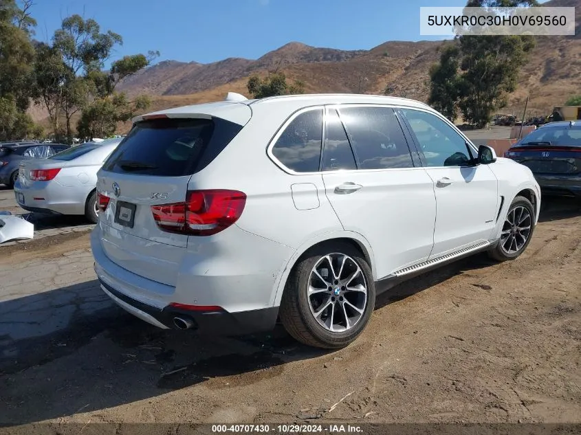 2017 BMW X5 xDrive35I VIN: 5UXKR0C30H0V69560 Lot: 40707430