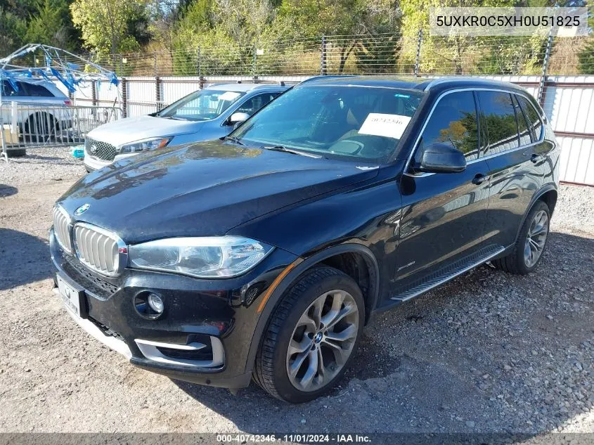 2017 BMW X5 xDrive35I VIN: 5UXKR0C5XH0U51825 Lot: 40742346