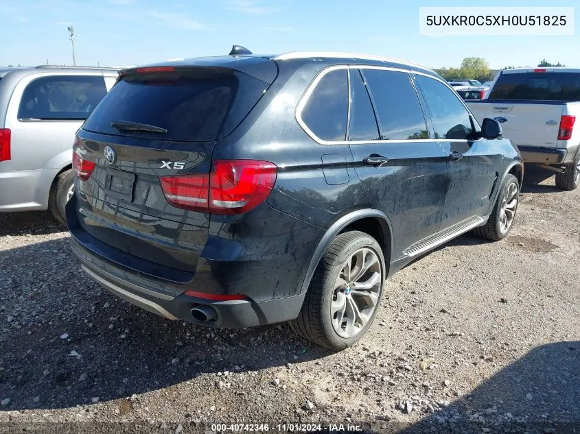 2017 BMW X5 xDrive35I VIN: 5UXKR0C5XH0U51825 Lot: 40742346