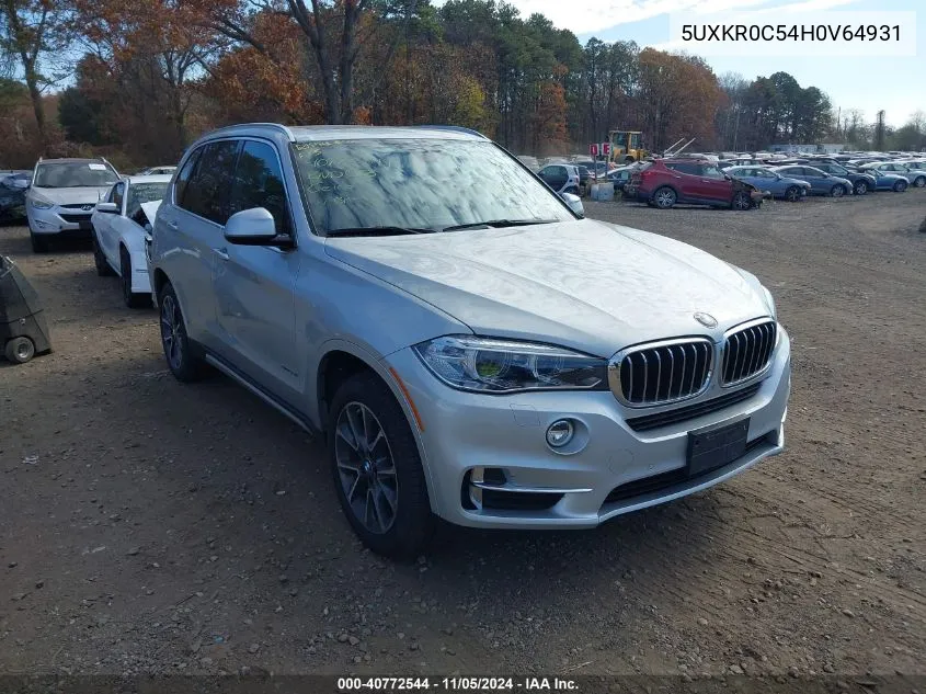 2017 BMW X5 xDrive35I VIN: 5UXKR0C54H0V64931 Lot: 40772544