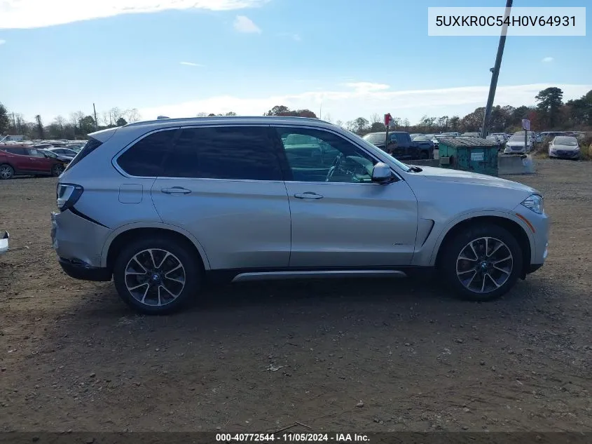 2017 BMW X5 xDrive35I VIN: 5UXKR0C54H0V64931 Lot: 40772544