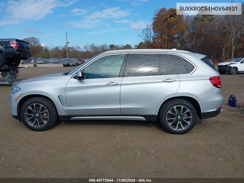 2017 BMW X5 xDrive35I VIN: 5UXKR0C54H0V64931 Lot: 40772544