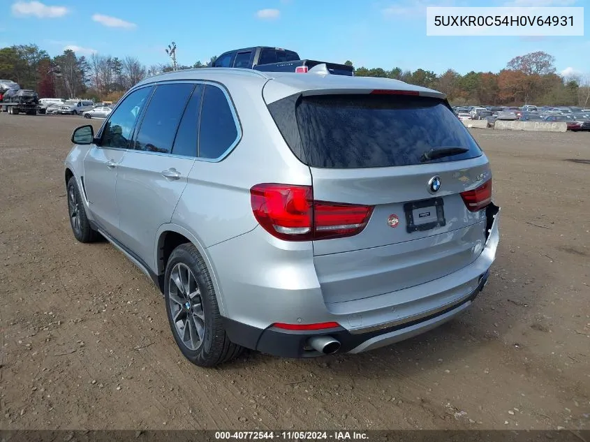 2017 BMW X5 xDrive35I VIN: 5UXKR0C54H0V64931 Lot: 40772544