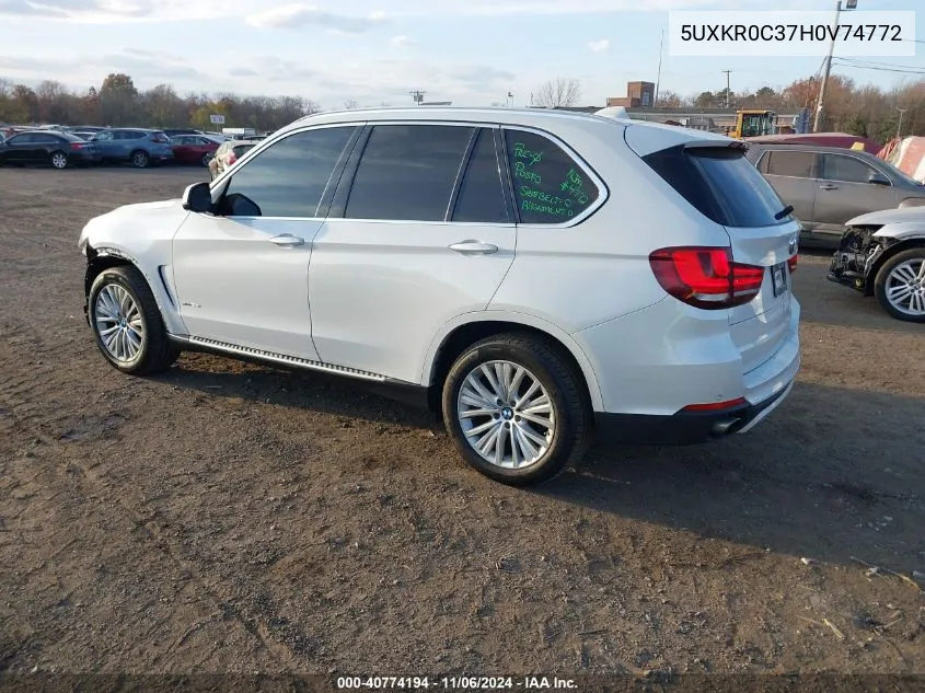 2017 BMW X5 xDrive35I VIN: 5UXKR0C37H0V74772 Lot: 40774194