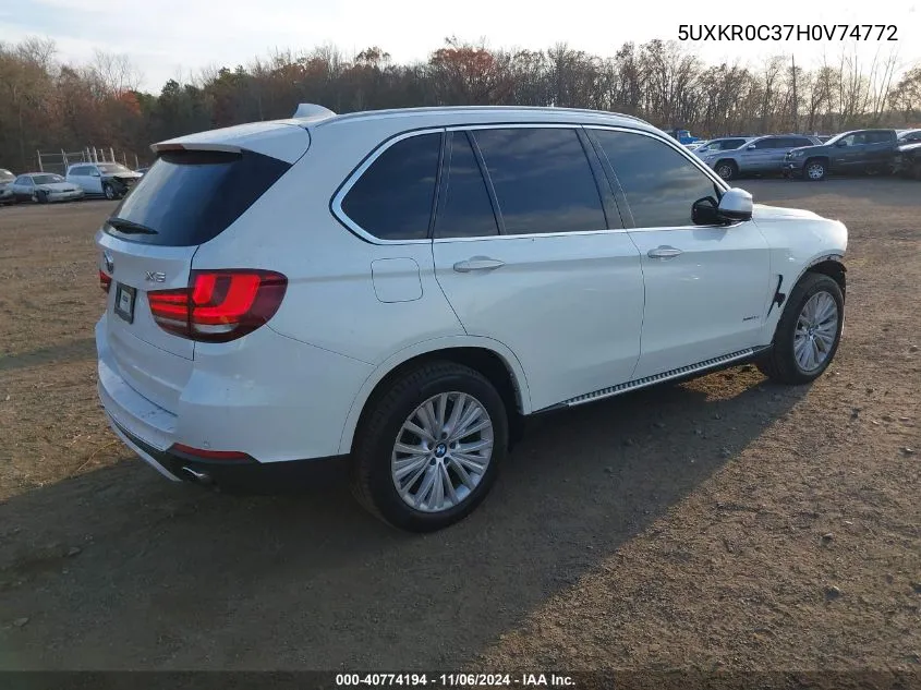 2017 BMW X5 xDrive35I VIN: 5UXKR0C37H0V74772 Lot: 40774194