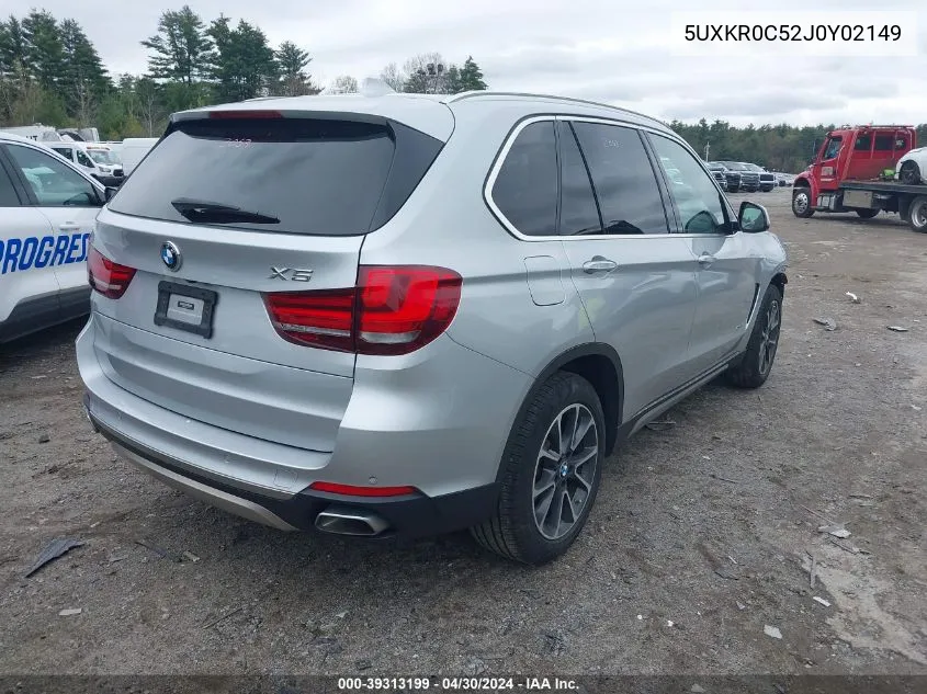 2018 BMW X5 xDrive35I VIN: 5UXKR0C52J0Y02149 Lot: 39313199