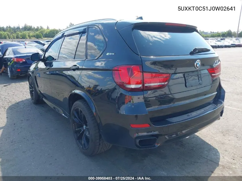 2018 BMW X5 Edrive xDrive40E Iperformance VIN: 5UXKT0C51J0W02641 Lot: 39958403