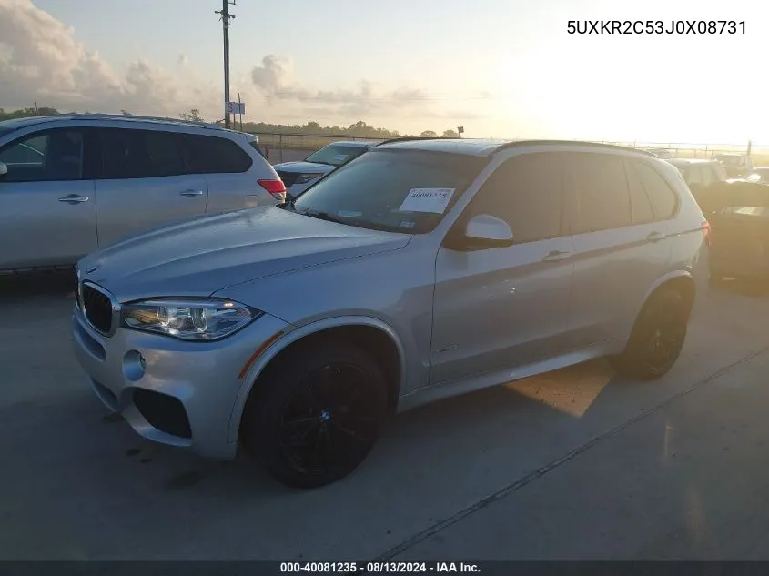 2018 BMW X5 Sdrive35I VIN: 5UXKR2C53J0X08731 Lot: 40081235