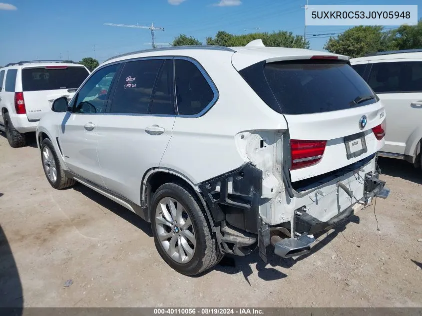 2018 BMW X5 xDrive35I VIN: 5UXKR0C53J0Y05948 Lot: 40110056