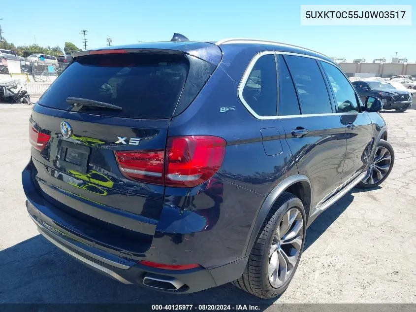 2018 BMW X5 Edrive xDrive40E Iperformance VIN: 5UXKT0C55J0W03517 Lot: 40125977