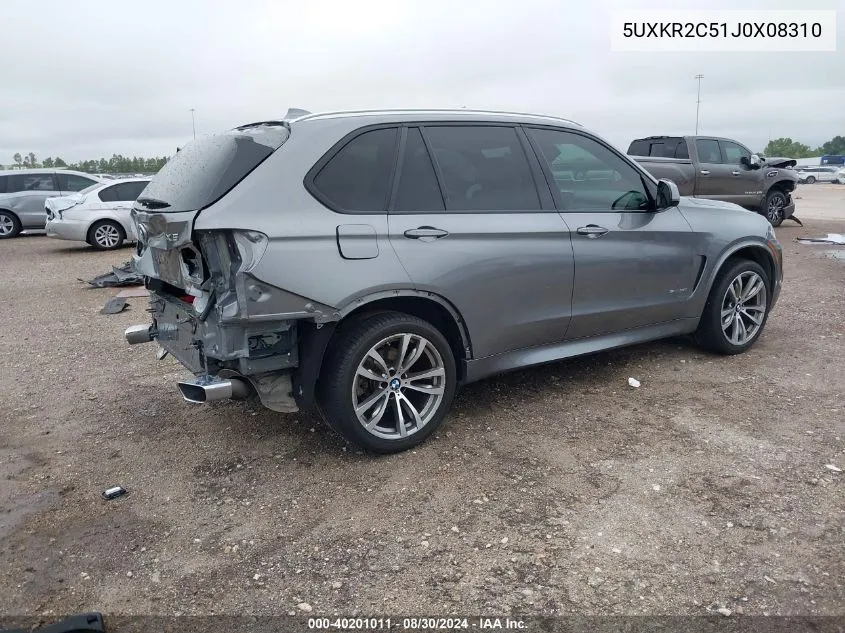 2018 BMW X5 Sdrive35I VIN: 5UXKR2C51J0X08310 Lot: 40201011