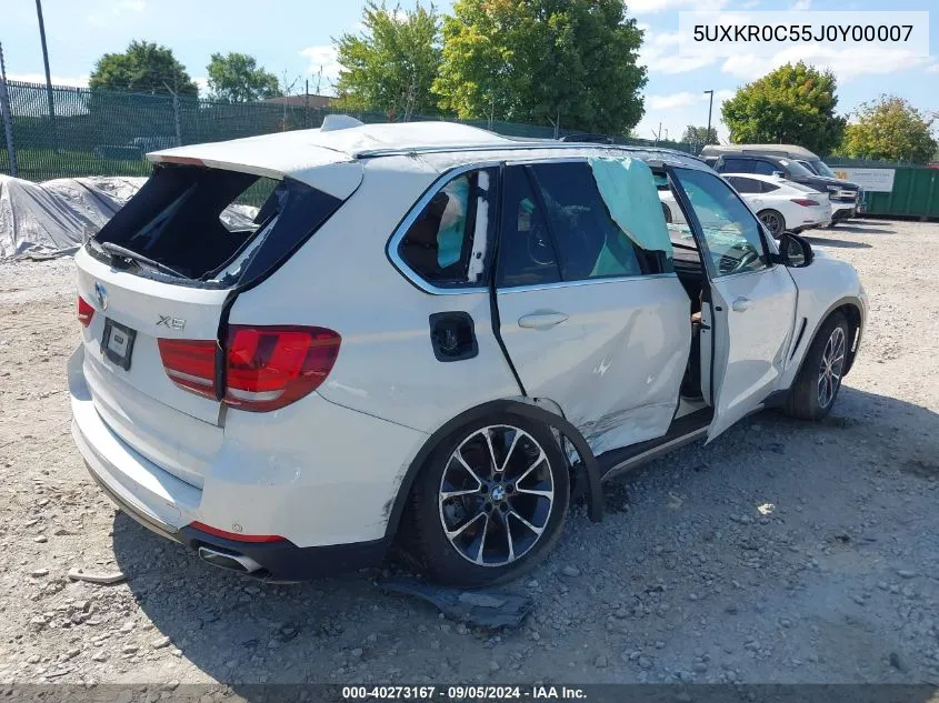 2018 BMW X5 xDrive35I VIN: 5UXKR0C55J0Y00007 Lot: 40273167