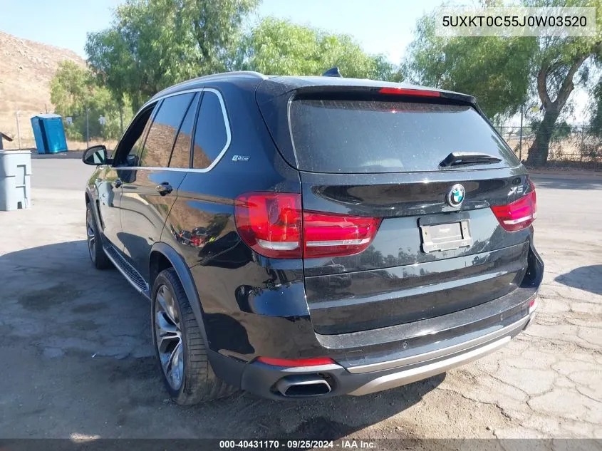 2018 BMW X5 Edrive xDrive40E Iperformance VIN: 5UXKT0C55J0W03520 Lot: 40431170