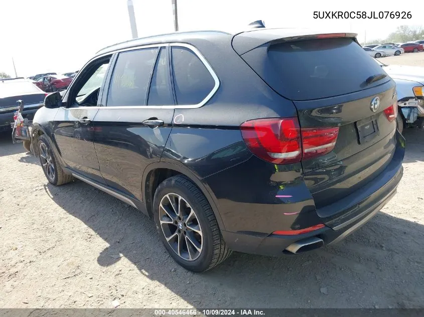 2018 BMW X5 xDrive35I VIN: 5UXKR0C58JL076926 Lot: 40546466