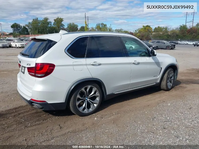 2018 BMW X5 xDrive35I VIN: 5UXKR0C59J0X99492 Lot: 40608461