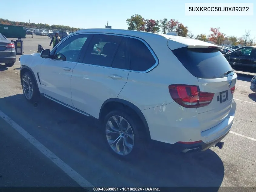 2018 BMW X5 xDrive35I VIN: 5UXKR0C50J0X89322 Lot: 40609891