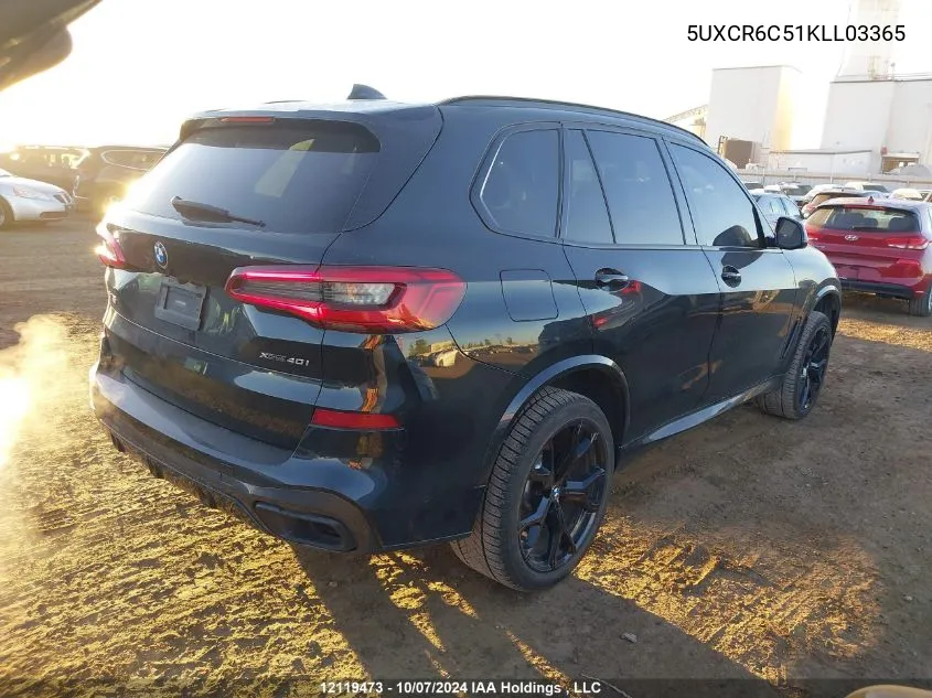 2019 BMW X5 VIN: 5UXCR6C51KLL03365 Lot: 12119473