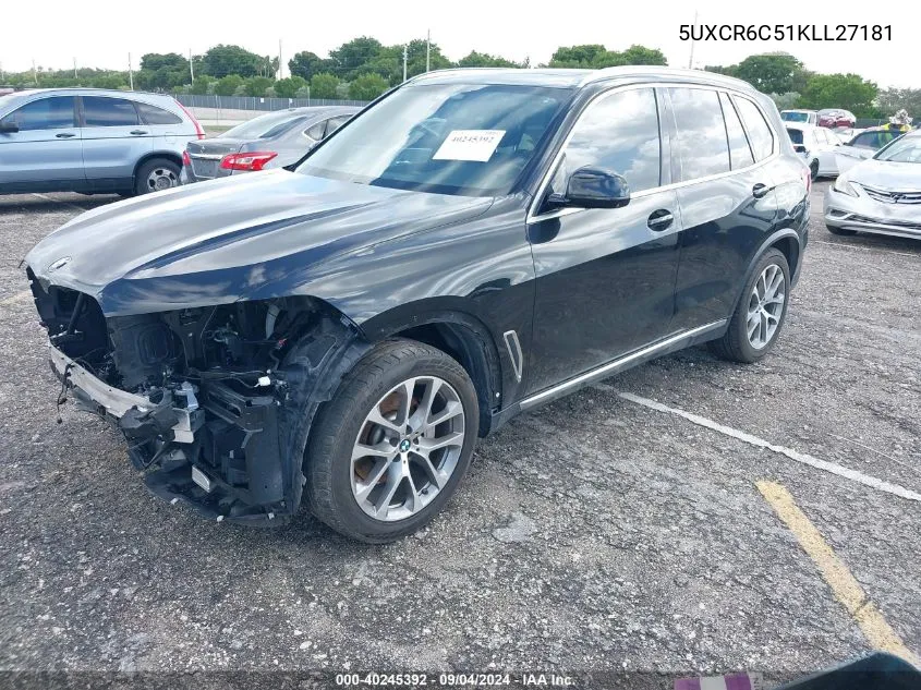 5UXCR6C51KLL27181 2019 BMW X5 xDrive40I