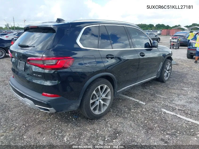 2019 BMW X5 xDrive40I VIN: 5UXCR6C51KLL27181 Lot: 40245392