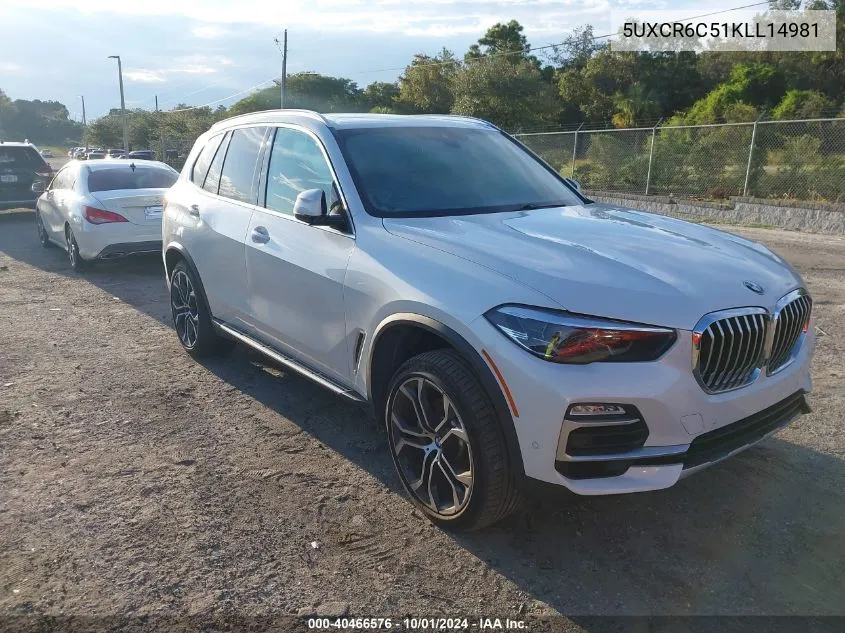 2019 BMW X5 xDrive40I VIN: 5UXCR6C51KLL14981 Lot: 40466576