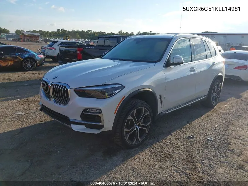 2019 BMW X5 xDrive40I VIN: 5UXCR6C51KLL14981 Lot: 40466576