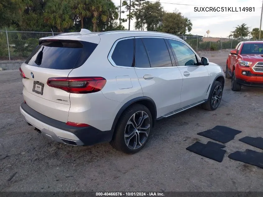 2019 BMW X5 xDrive40I VIN: 5UXCR6C51KLL14981 Lot: 40466576