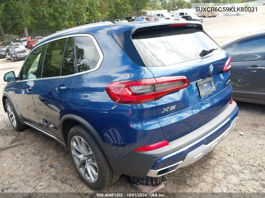 2019 BMW X5 xDrive40I VIN: 5UXCR6C59KLK80031 Lot: 40481202