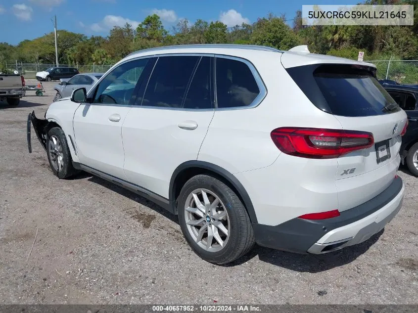 2019 BMW X5 xDrive40I VIN: 5UXCR6C59KLL21645 Lot: 40657952