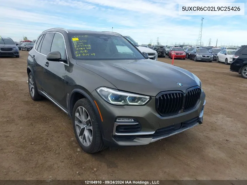 2020 BMW X5 VIN: 5UXCR6C02L9C25426 Lot: 12104910