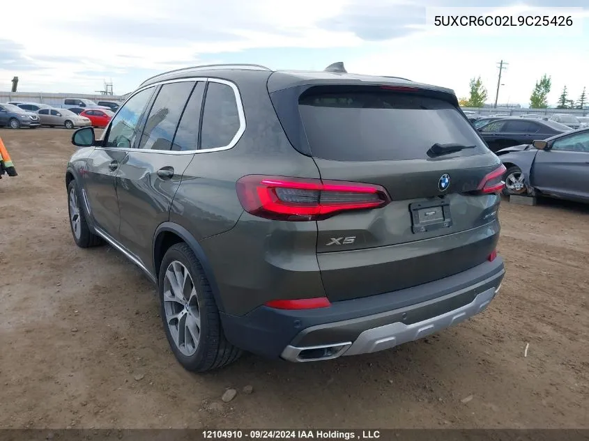 2020 BMW X5 VIN: 5UXCR6C02L9C25426 Lot: 12104910