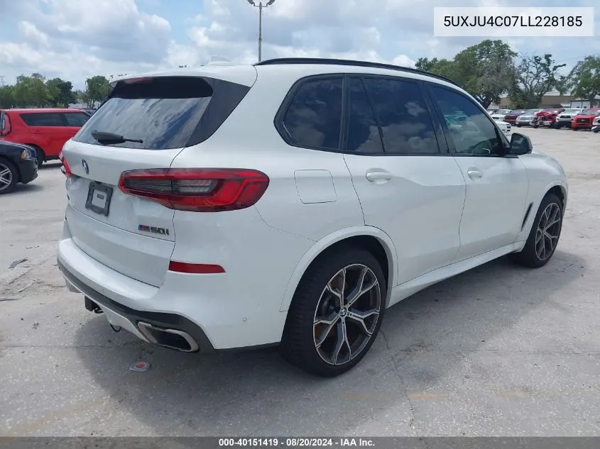 2020 BMW X5 M50I VIN: 5UXJU4C07LL228185 Lot: 40151419