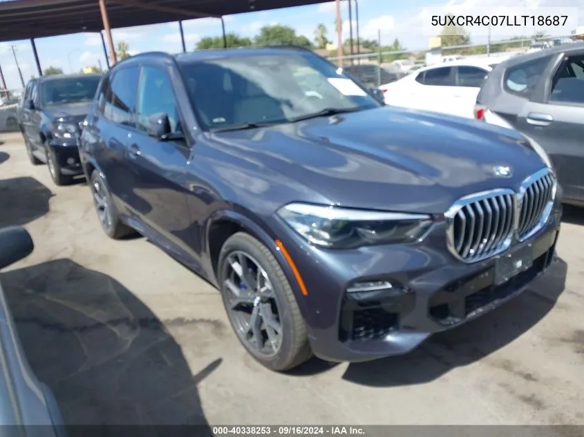 2020 BMW X5 Sdrive40I VIN: 5UXCR4C07LLT18687 Lot: 40338253