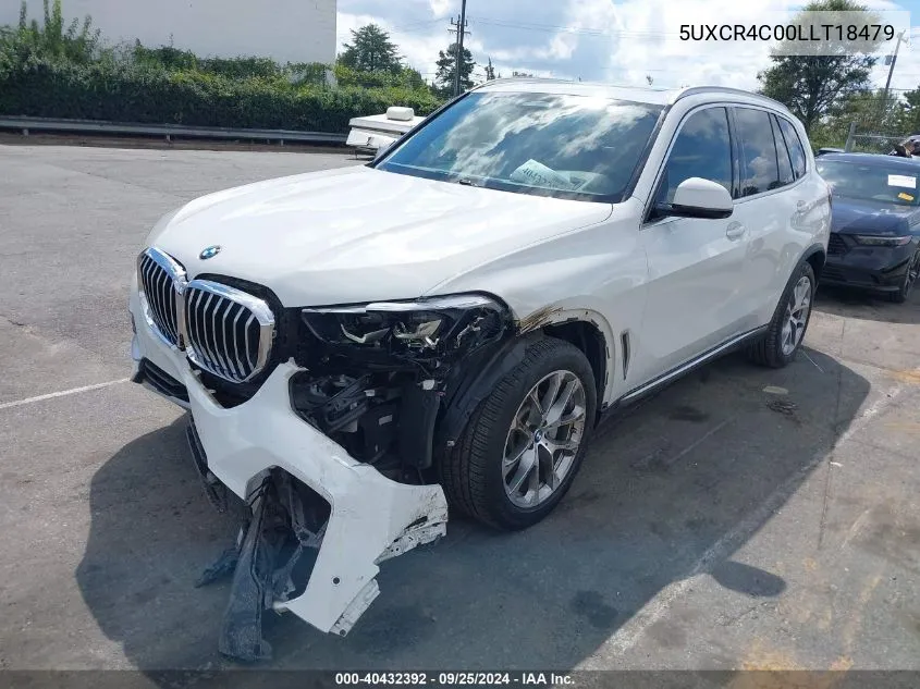 2020 BMW X5 Sdrive40I VIN: 5UXCR4C00LLT18479 Lot: 40432392