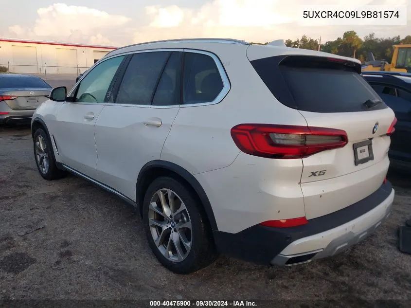 2020 BMW X5 Sdrive 40I VIN: 5UXCR4C09L9B81574 Lot: 40475900