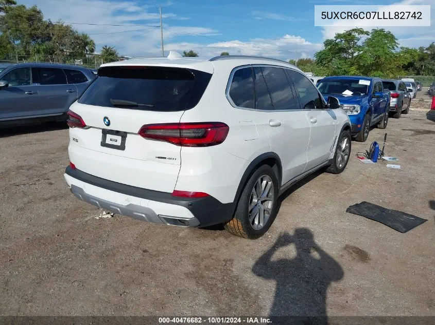 2020 BMW X5 xDrive40I VIN: 5UXCR6C07LLL82742 Lot: 40476682