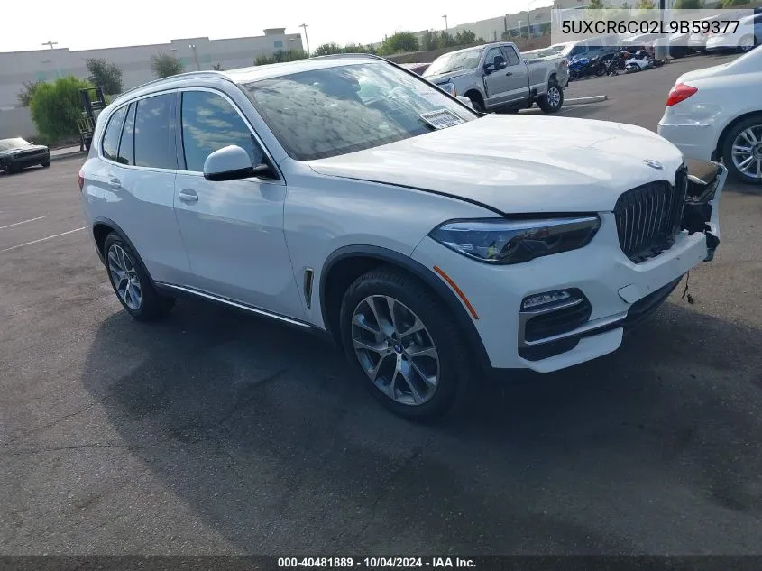 2020 BMW X5 xDrive40I VIN: 5UXCR6C02L9B59377 Lot: 40481889