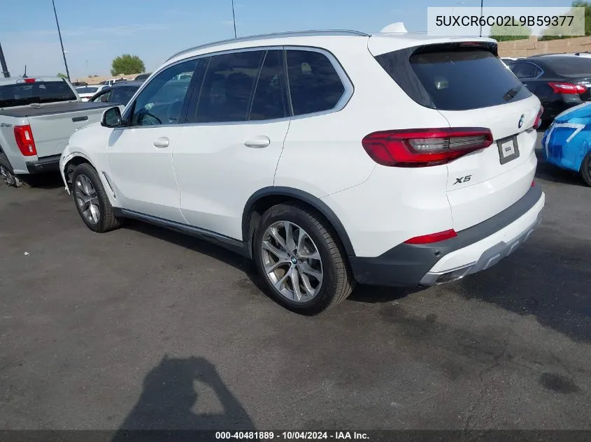 2020 BMW X5 xDrive40I VIN: 5UXCR6C02L9B59377 Lot: 40481889