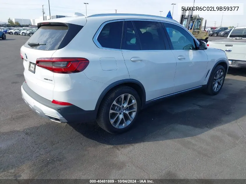 2020 BMW X5 xDrive40I VIN: 5UXCR6C02L9B59377 Lot: 40481889